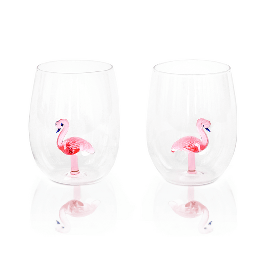 flamingo stemless wine glasses, flamingo glass, flamingo glasses, flamingo glassware, flamingo wine glass, flamingo glass cup, flamingo wine, wine glass gift set, wine glass gift, unique stemless wine glasses, glass cup sets, wine glass gift ideas